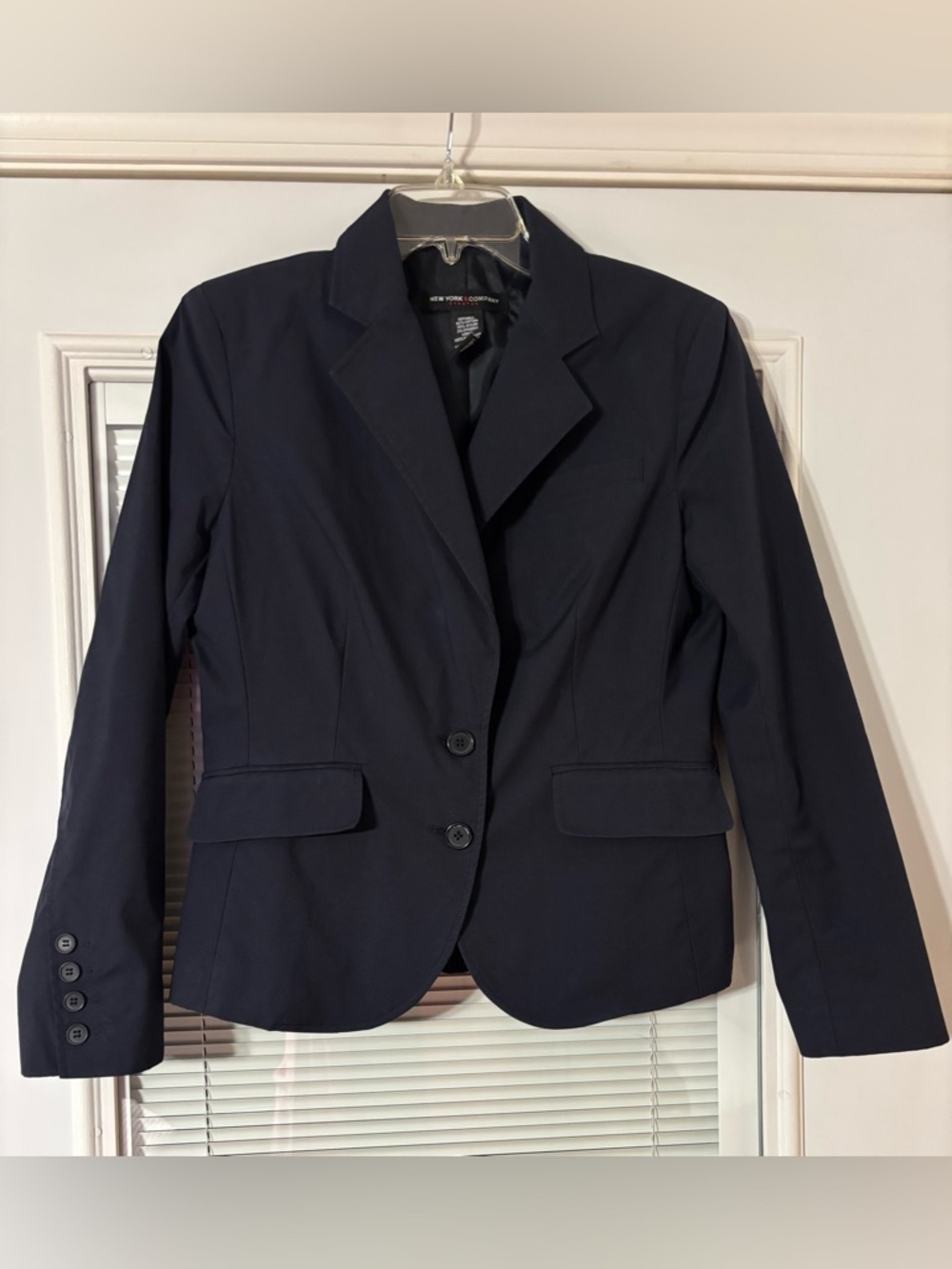 New York & Company Dark Navy Tailored Blazer